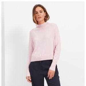 EVERLANE soft pink cashmere mock neck sweater